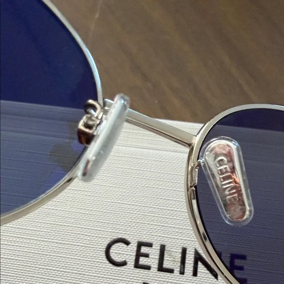 Celine Triomphe CL40235U 30N Silver Frame Sunglasses with Dark Lenses - Picture 3 of 7